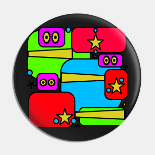Inner child. Abstract fun design in bright colors and shapes that celebrate the child within. Pin