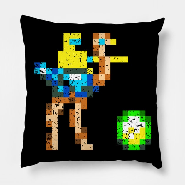 Joust - Mounted Hero and Egg (distressed) Pillow by kruk