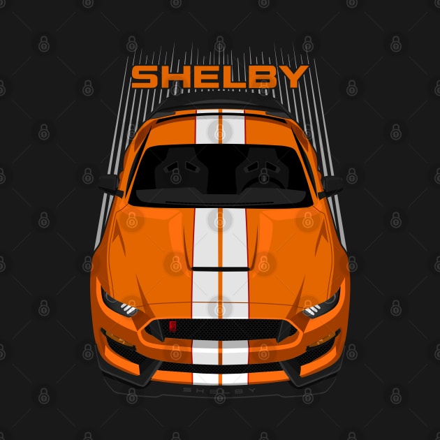 Ford Mustang Shelby GT350R 2015 - 2020 - Orange - White Stripes by V8social