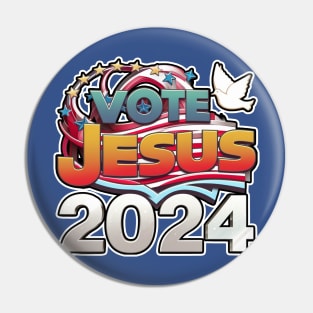 Vote Jesus 2024 - Dove Stars Design Pin