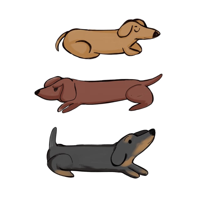 Three Dachshunds by GG Raven Works