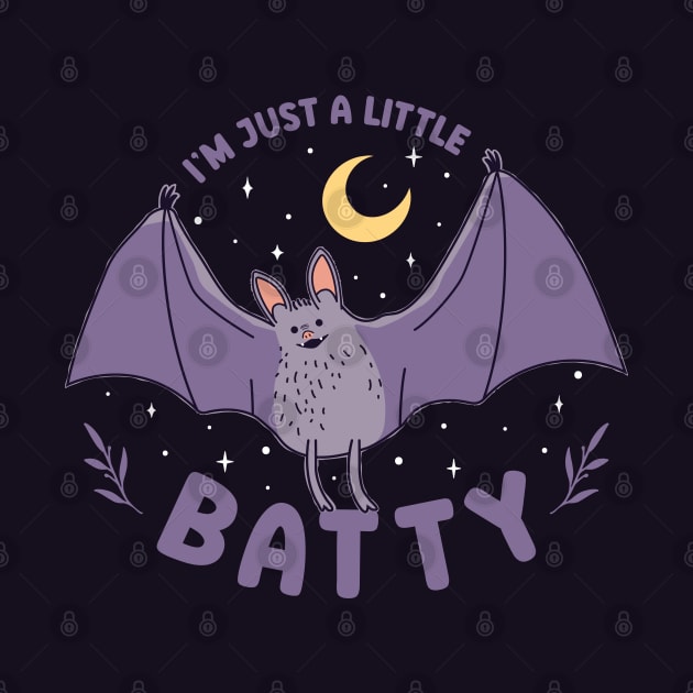 I'm Just A Little Batty Funny Bat Pun by Fitastic