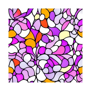 Purple Orange Pastel Abstract Art - Stained Glass T-Shirt