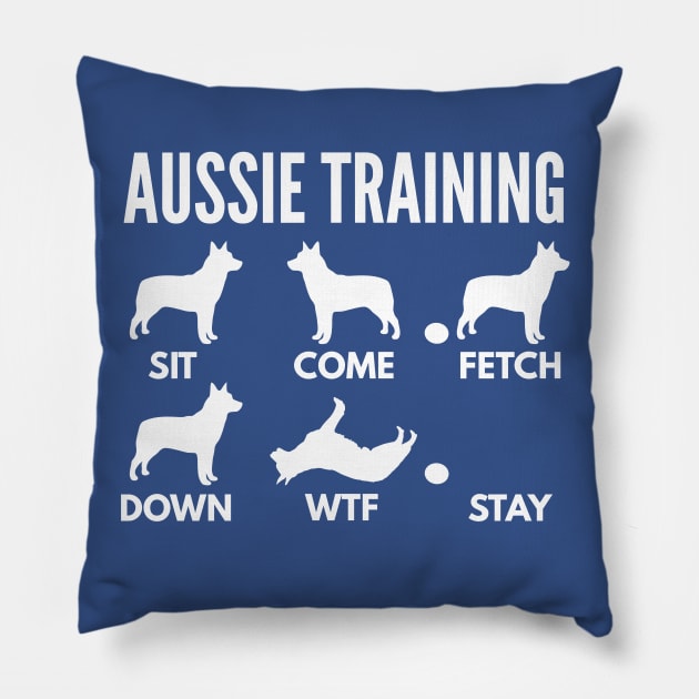 Aussie Training Aussie Dog Tricks Pillow by DoggyStyles