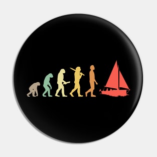 Retro Sailing Evolution Gift For Sailors & Skippers Pin