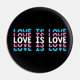 Vintage Retro Love is Love Transgender Stacked Letters Trans Pride Pin