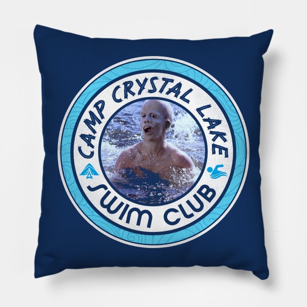 Camp Crystal Lake Swim Club Pillow by darklordpug