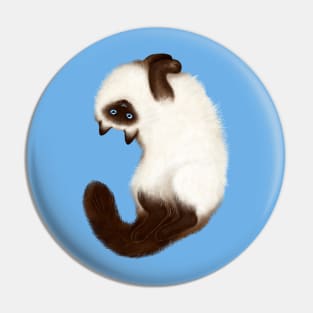 Himalayan Cat (Blue Background) Pin