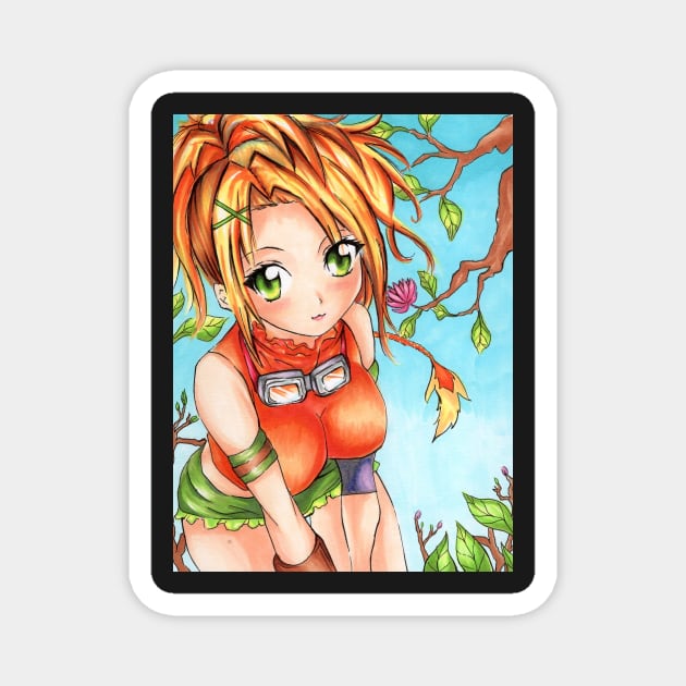 Final Fantasy Rikku Drawing Magnet by moonphiredesign