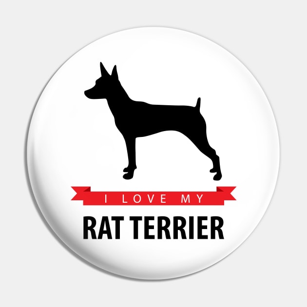 I Love My Rat Terrier Pin by millersye