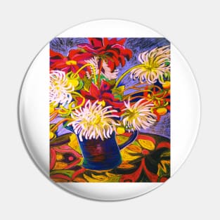 Jug of Dahlias Pin