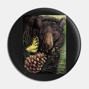 Gentle Bear and Butterfly Pin