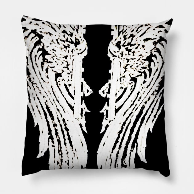 Angel wings with Guns Pillow by camillecharbonneau93