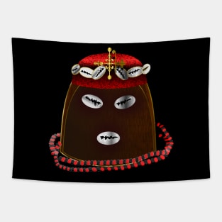 Obi Elegua w Cowry Crown and Eleke Necklace Dressing Tapestry
