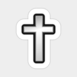 Black and White Cross Magnet