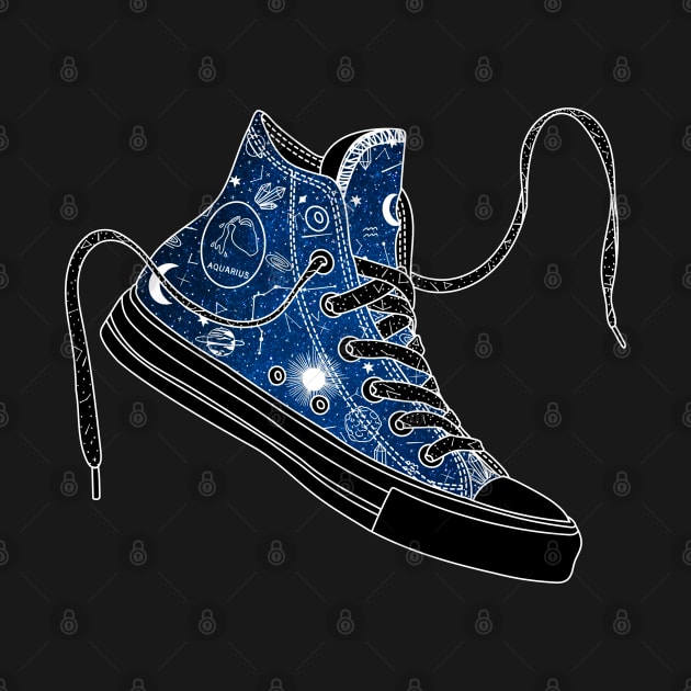 Aquarius high tops - Space canvas by MickeyEdwards