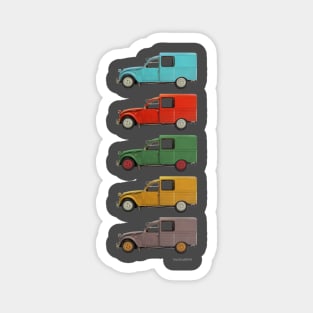 Five 2CV Fourgonnette's Magnet