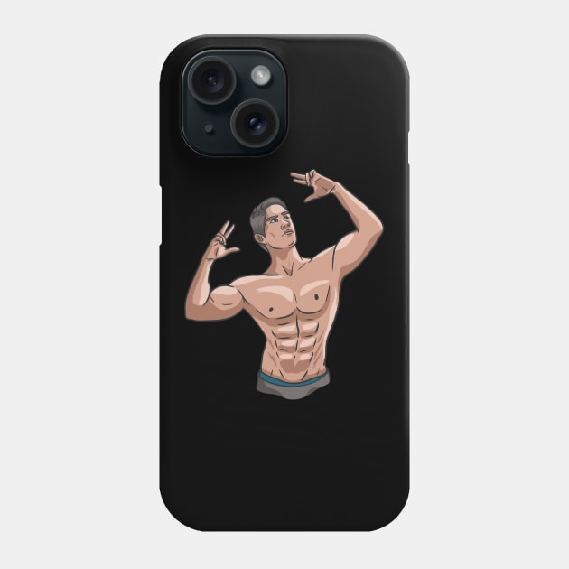 Bodybuilder Posing Bodybuilding Gym Fitness Weight Training Phone Case by fromherotozero