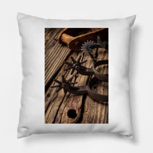 Old Rusty Spurs Pillow