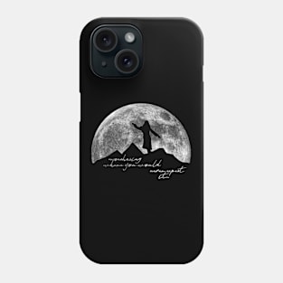 Mountains And Woman On Moon, Moonchasing Phone Case