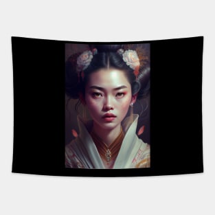 Japanese Geisha In Digital Art. Gift Idea For Japan Fans 4 Tapestry