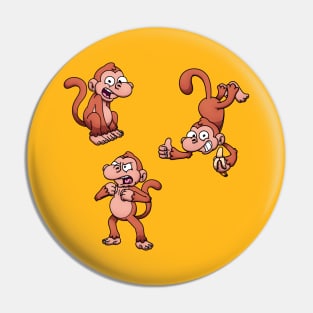 Cute Monkey Sticker Pack Pin