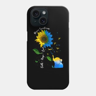 Faith Hope Love Awareness Down's Syndrome, The Blue Elephant Phone Case