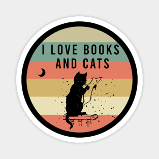 I love books and cats Magnet