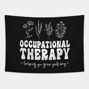 Groovy Aesthetic Floral Occupational Therapy Plaster Colors Tapestry