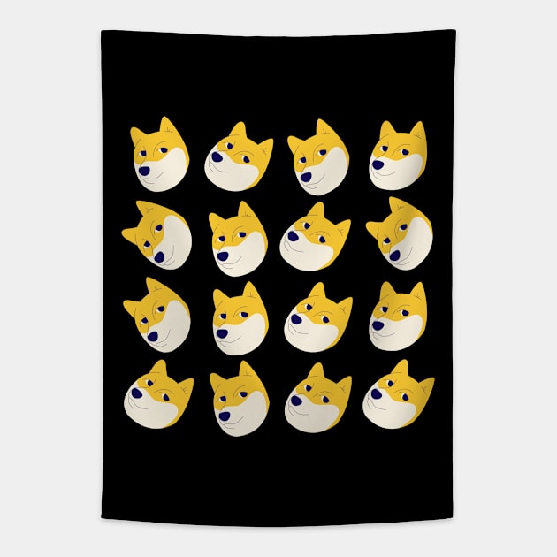 Doge dog Tapestry by Nora Gazzar