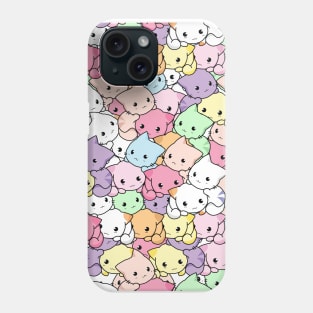 Kawaii Pastel Kittens Pattern - Pile of colorful cute cats Phone Case