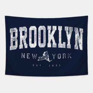 Brooklyn NY Arched Distressed Retro Print Tapestry