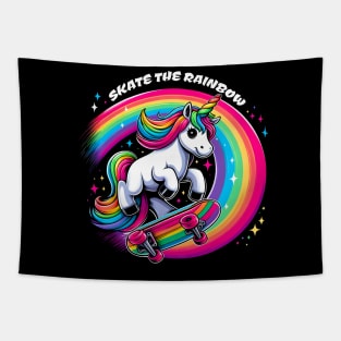 Skate The Rainbow Unicorn Lover Gift ,Birthday Gift Tapestry