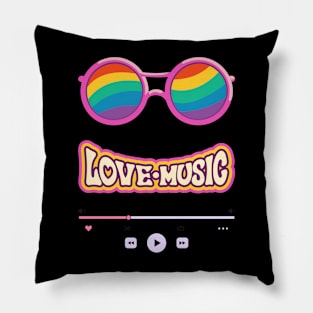 Retro Music Lover Colourful Pillow