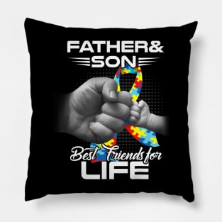 Autism Dad Father & Son Best Friends for Life Matching Pillow