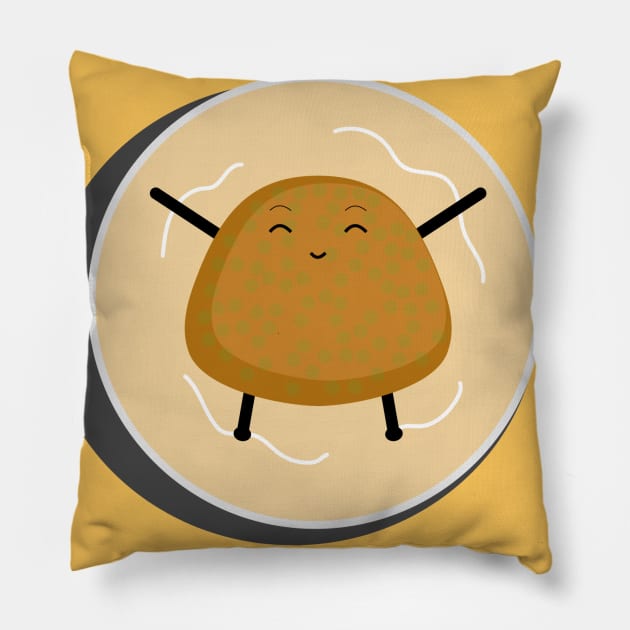 Just a falafel in bowl of hummus Pillow by Wertimo