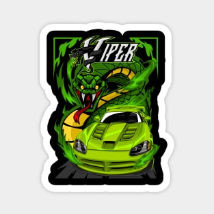 DODGE VIPER SRT 10-GREEN WITH SNAKE BACKGROUND Magnet