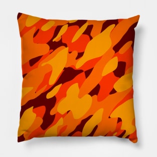 Orange Camouflage Pillow