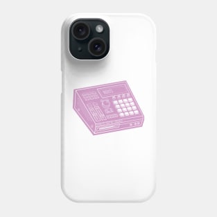 Beat Maker (White Lines + Pastel Violet Drop Shadow) Analog / Music Phone Case