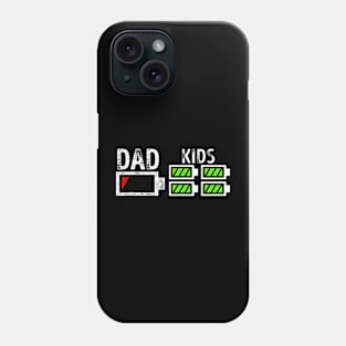 Dad Of Four Low Battery Father Of 4 Kids Dad Phone Case