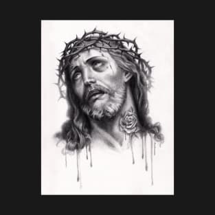 Jesus with Thorns by Ansekenamun T-Shirt