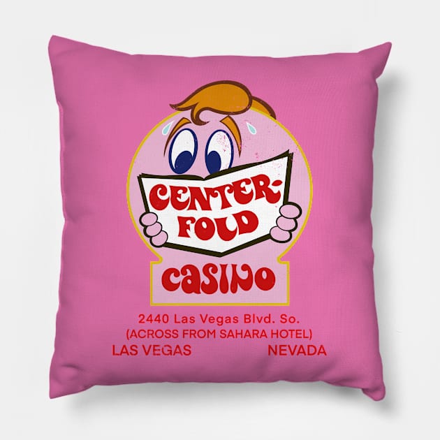 Vintage Centerfold Casino Las Vegas Pillow by StudioPM71