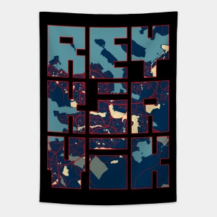 Reykjavik, Iceland City Map Typography - Hope Tapestry