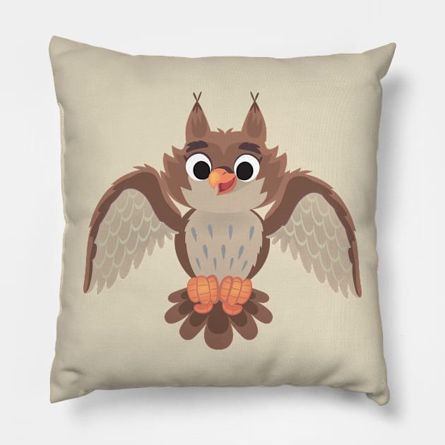 owl with outstretched wings Pillow by duxpavlic