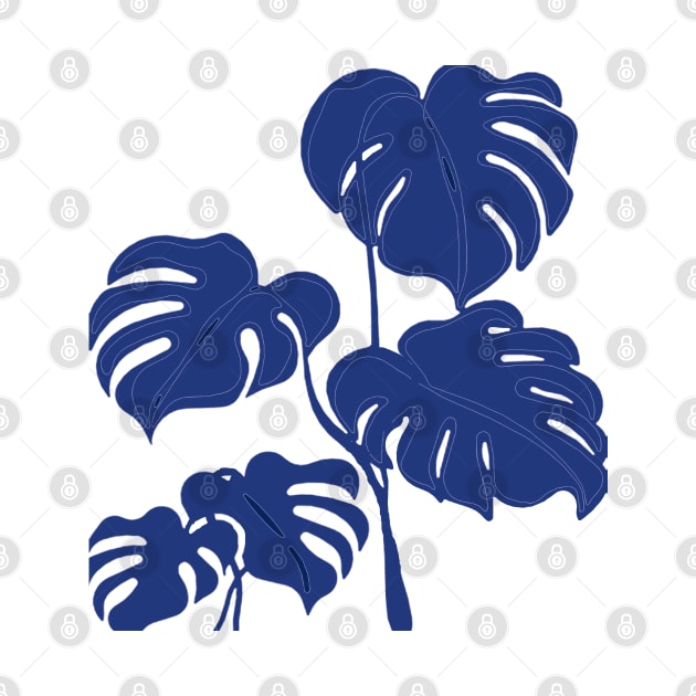 Blue Monstera Swiss Cheese Plant Cut Out Style v2 by taiche