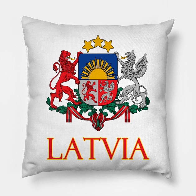 Latvia - Coat of Arms Design Pillow by Naves