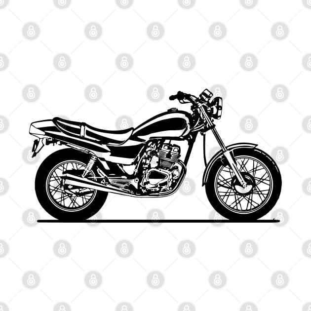 Nighthawk 650 Motorcycle Sketch Art by DemangDesign