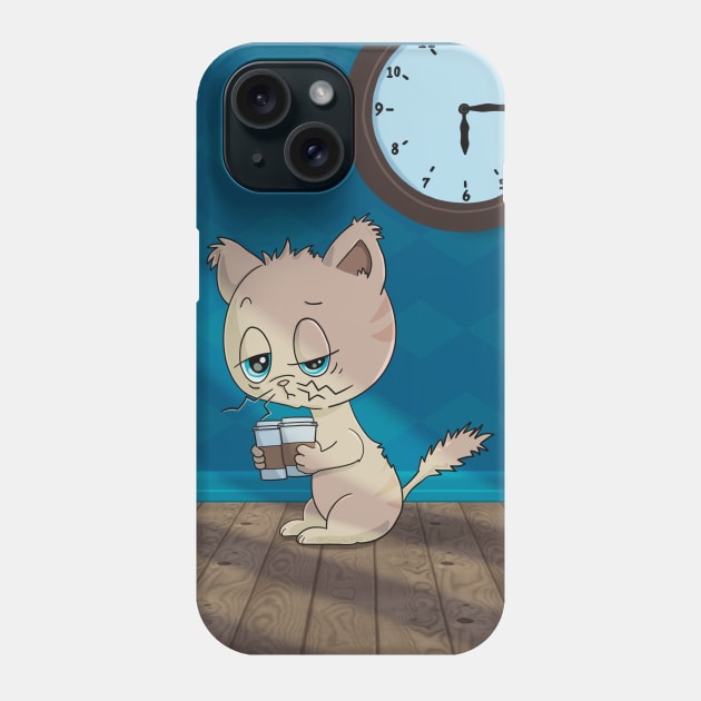 Cat In The Morning Phone Case by Character Alley