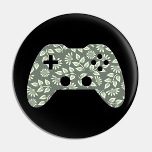 Flower Plant Leaf Pattern - Gaming Gamer Abstract - Gamepad Controller - Video Game Lover - Graphic Background Pin