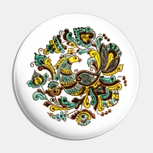 Peacock folk designe Pin